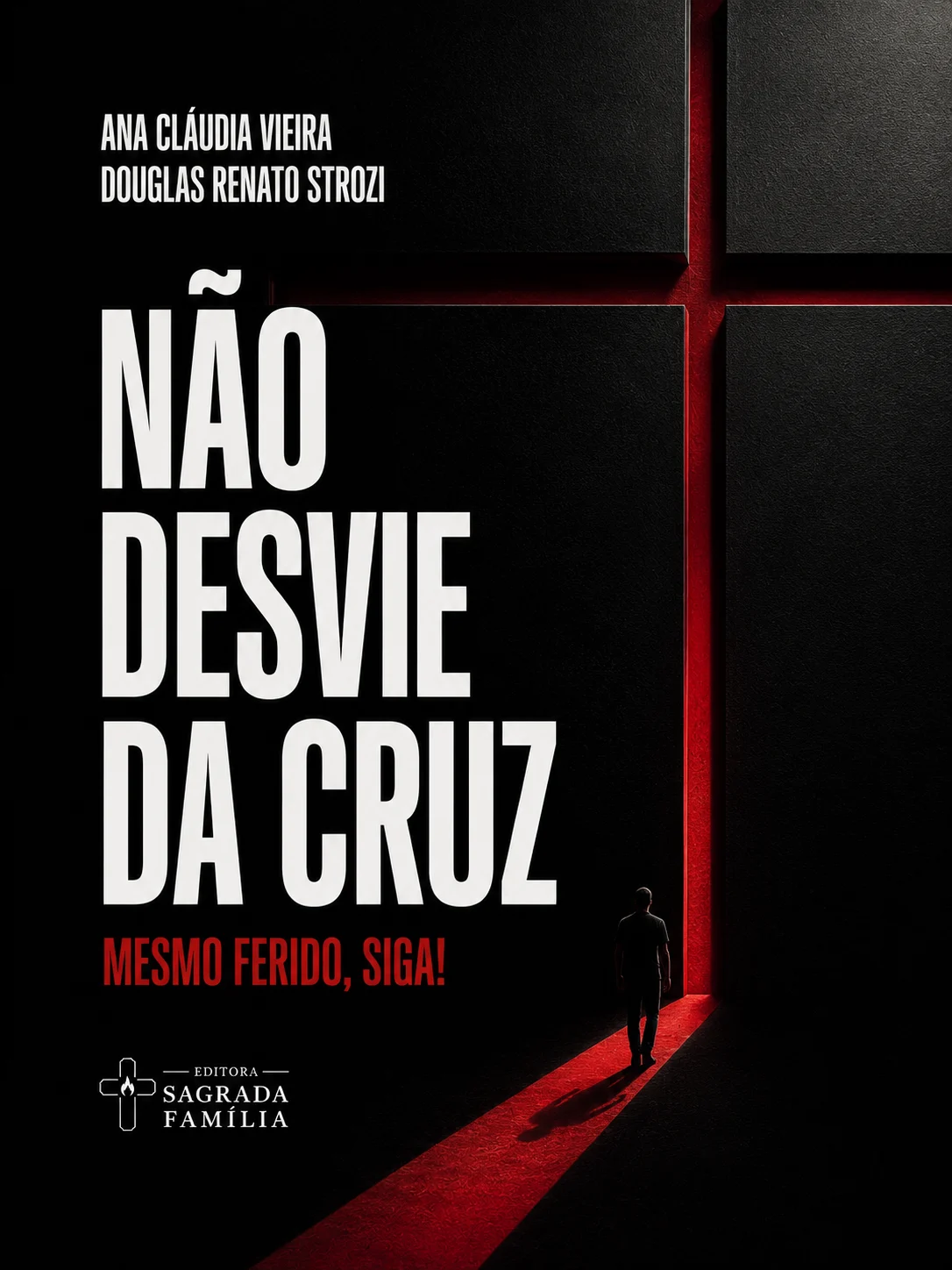 Capa do livro Não desvie da cruz — Mesmo ferido, siga!, de Ana Cláudia Vieira e Douglas Renato Strozi
